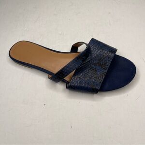 BANANA REPUBLIC Double Strap Sandal Snake Print Leather Flat Slide Womens Sz 8